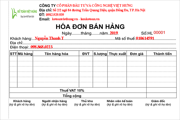 Tải và Hướng Dẫn Lập Mẫu Hóa Đơn Bán Hàng Đúng Quy Định Mới Nhất (2025)